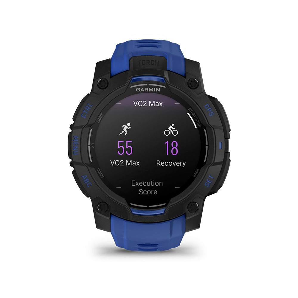 Relógio Garmin Instinct ® 3 Supernova AMOLED Preto e Azul - 45 mm