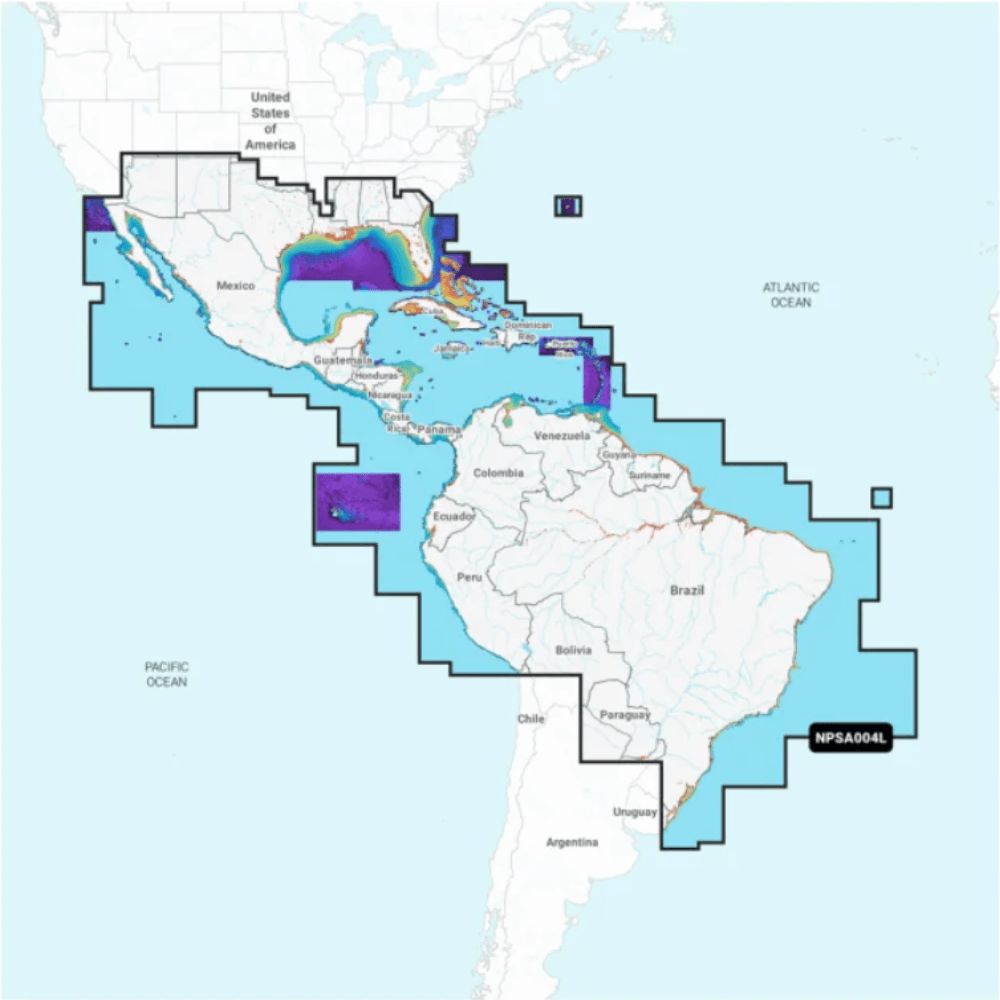 SD Card Mapa Garmin Carta Náutica Garmin Navionics + Nvsa004L - Mexico Caribe E Brasil