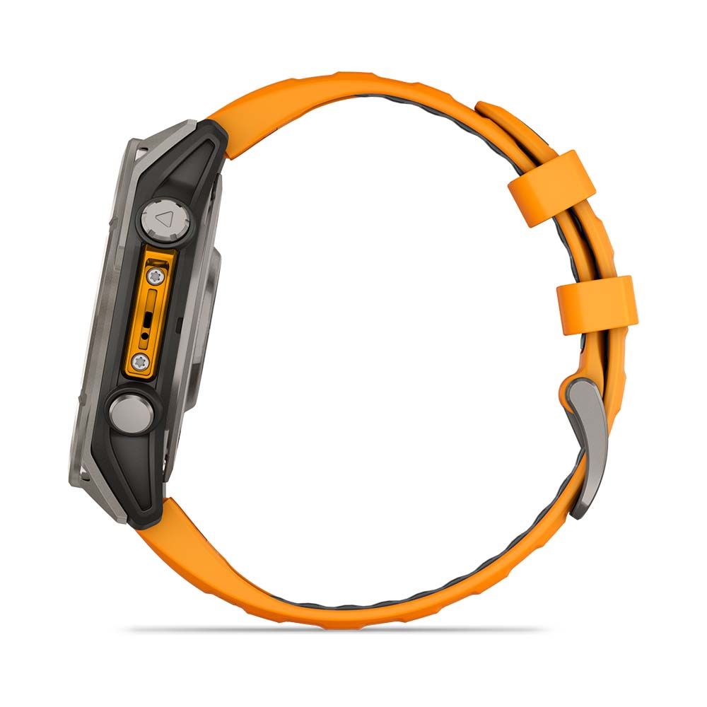 Relógio Garmin Fênix ® 8 Safira Titânio Laranja e Grafite