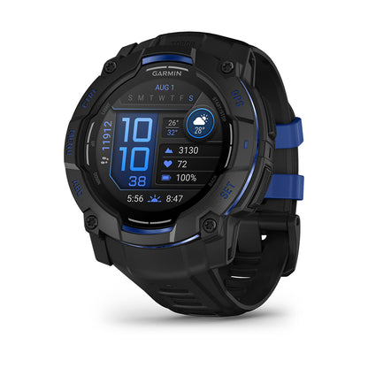 Relógio Garmin Instinct ® 3 Supernova AMOLED Preto e Azul - 50 mm