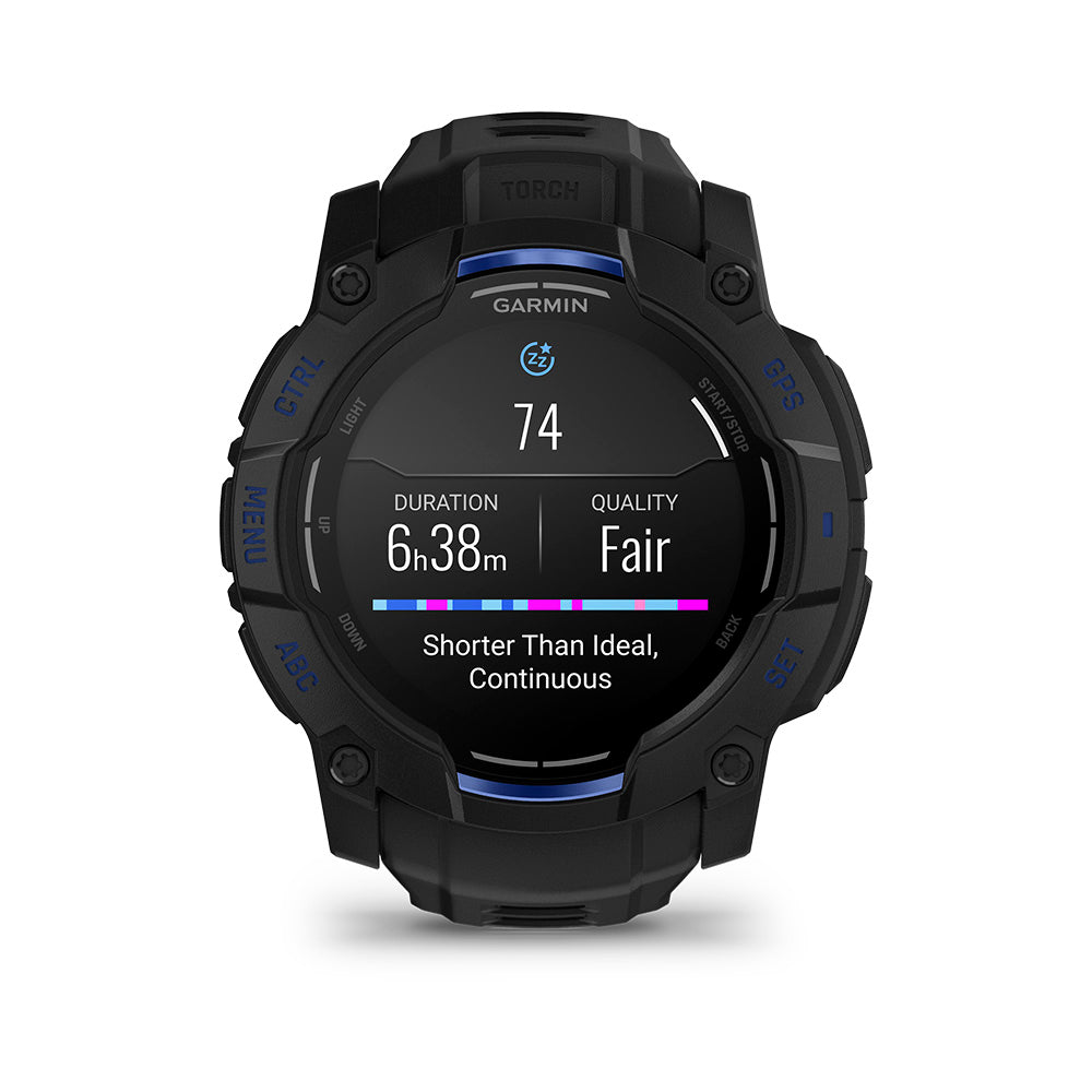 Relógio Garmin Instinct ® 3 Supernova AMOLED Preto e Azul - 50 mm