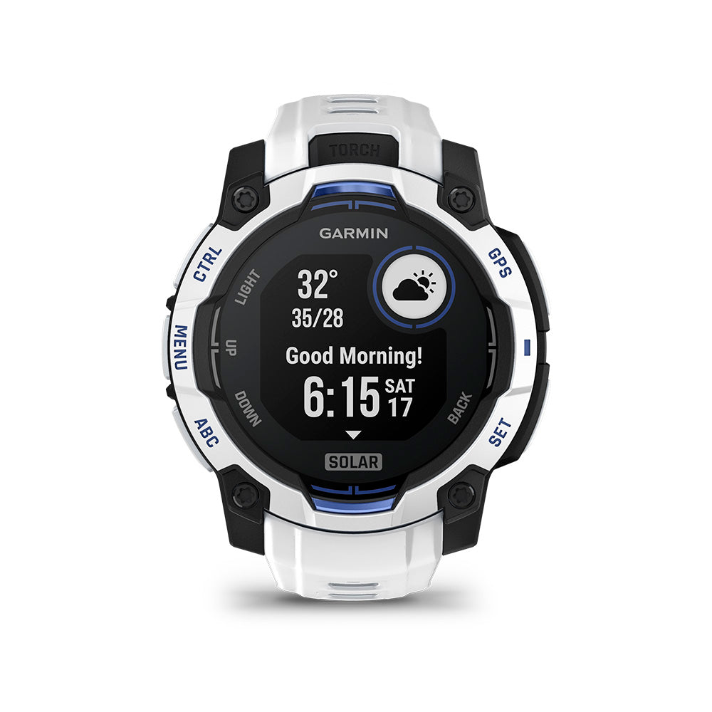 Relógio Garmin Instinct ® 3 Supernova Solar Branco e Azul