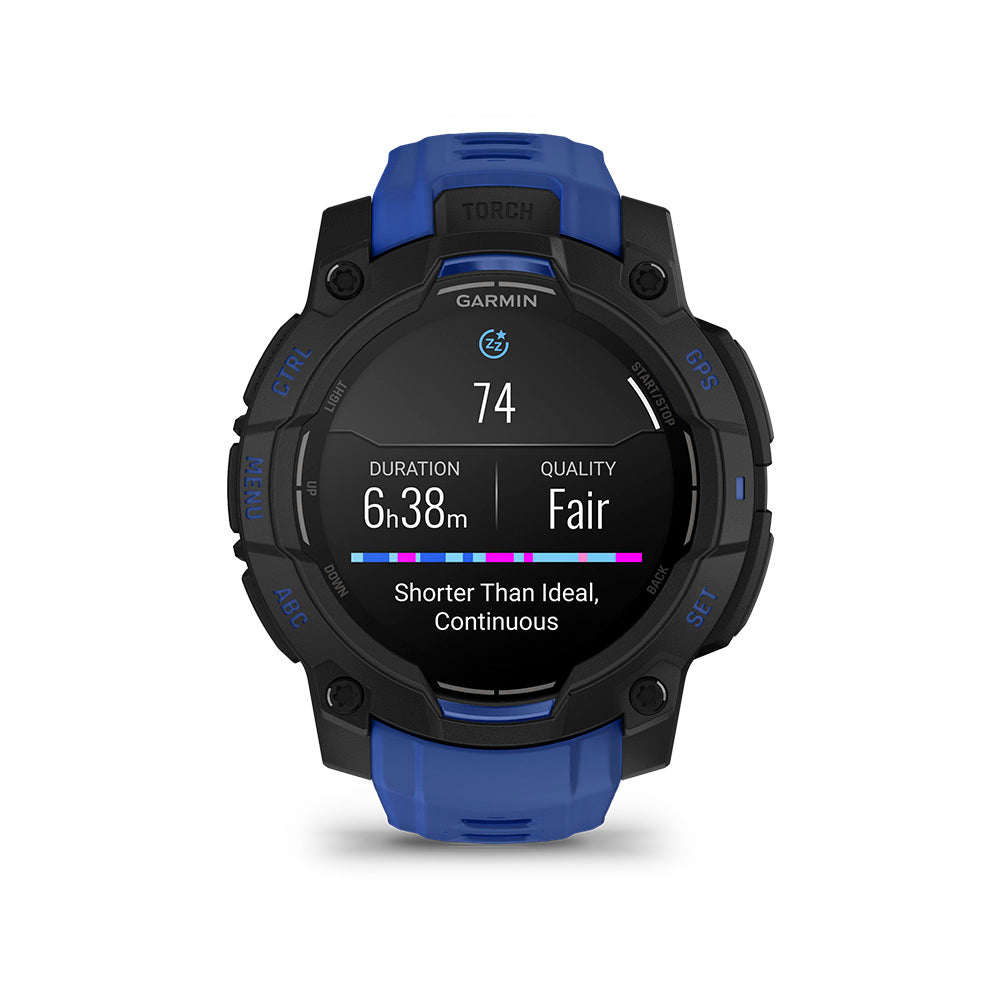 Relógio Garmin Instinct ® 3 Supernova AMOLED Preto e Azul - 45 mm