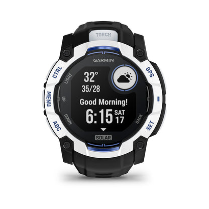 Relógio Garmin Instinct ® 3 Supernova Solar Branco/Azul/Preto - 50 mm