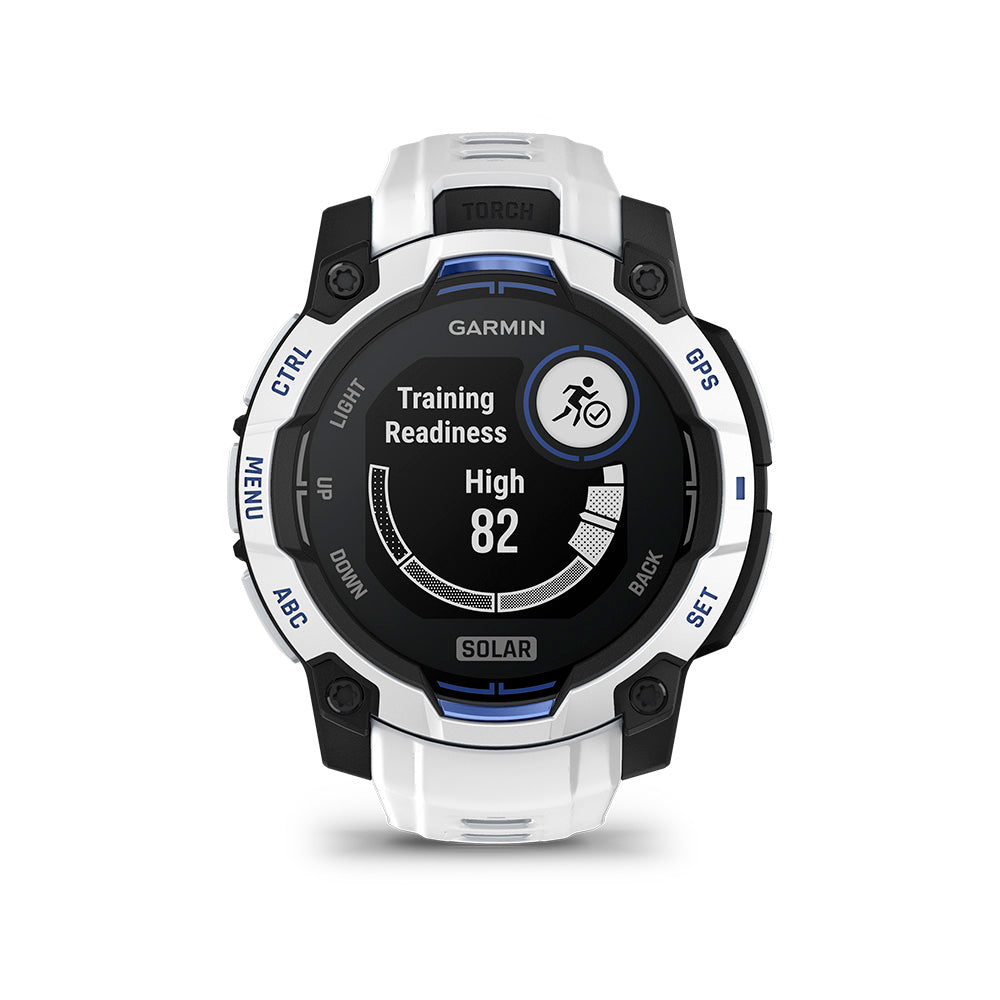 Relógio Garmin Instinct ® 3 Supernova Solar Branco e Azul