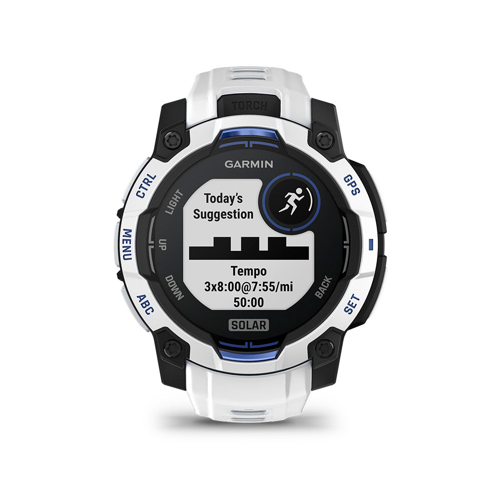Relógio Garmin Instinct ® 3 Supernova Solar Branco e Azul