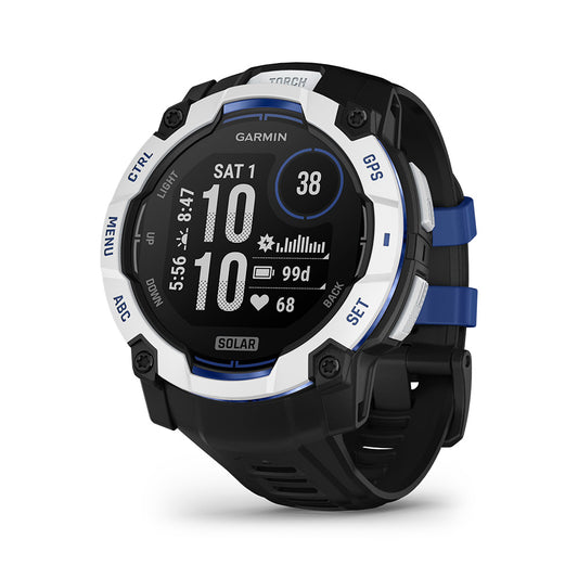 Relógio Garmin Instinct ® 3 Supernova Solar Branco/Azul e Preto