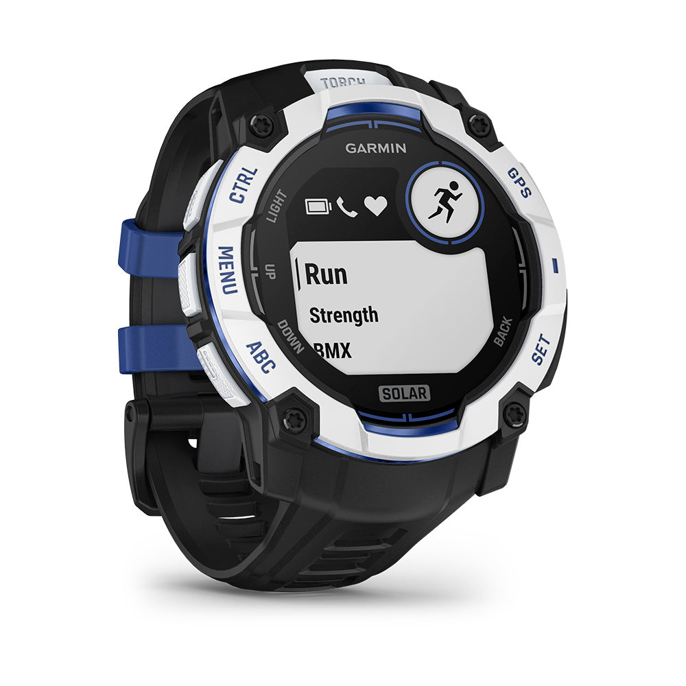 Relógio Garmin Instinct ® 3 Supernova Solar Branco/Azul/Preto - 50 mm