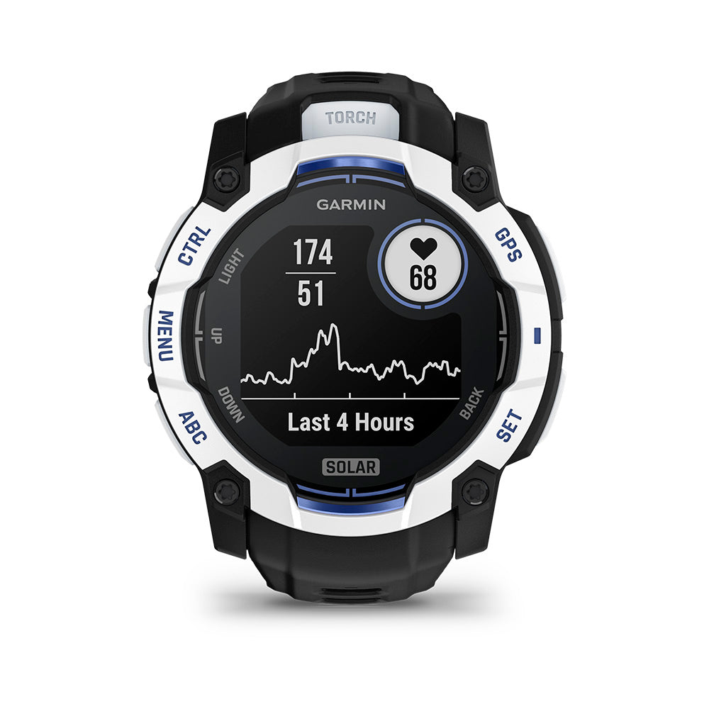 Relógio Garmin Instinct ® 3 Supernova Solar Branco/Azul/Preto - 50 mm