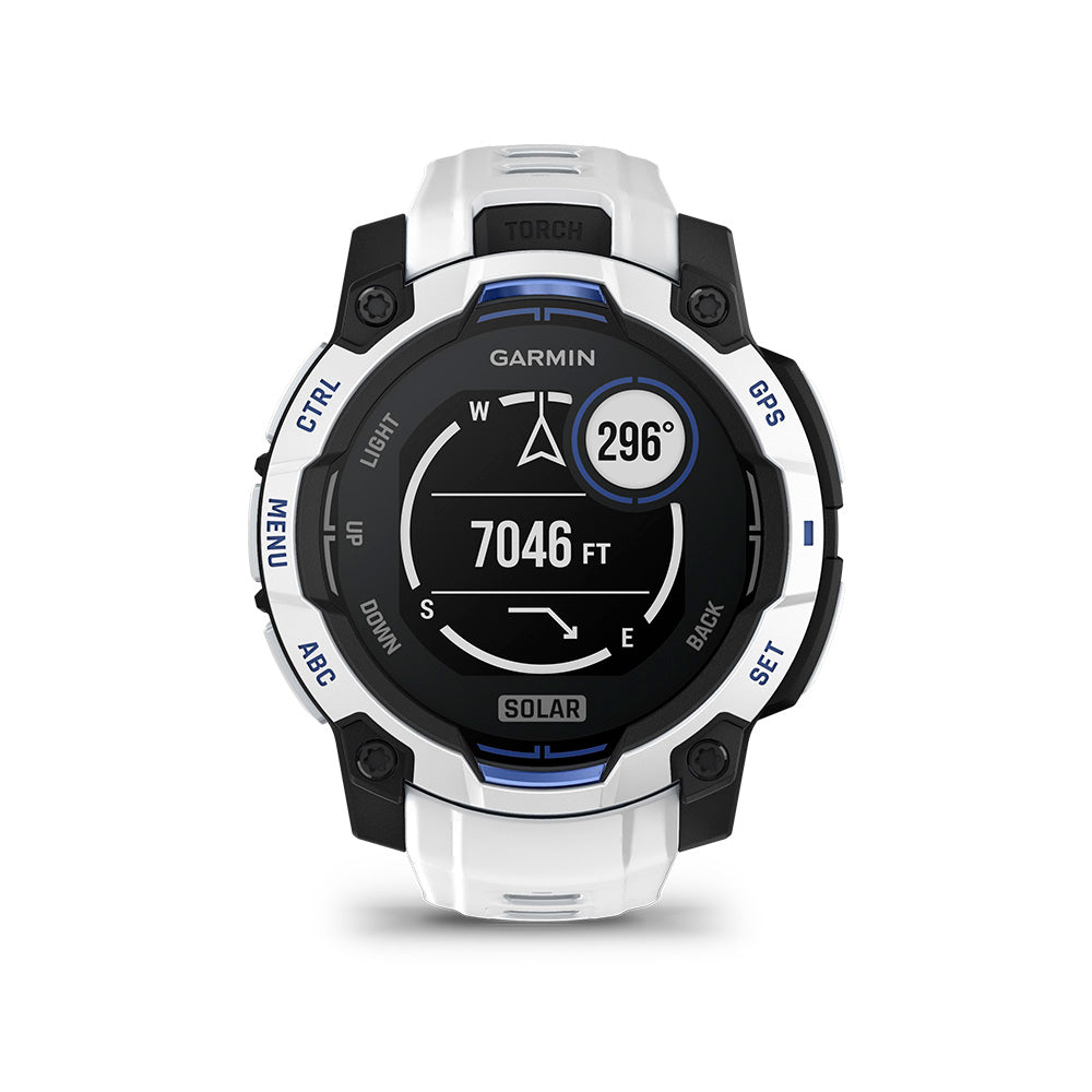 Relógio Garmin Instinct ® 3 Supernova Solar Branco e Azul