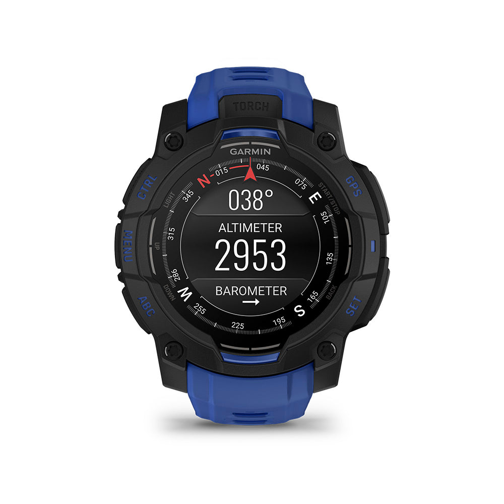 Relógio Garmin Instinct ® 3 Supernova AMOLED Preto e Azul - 45 mm
