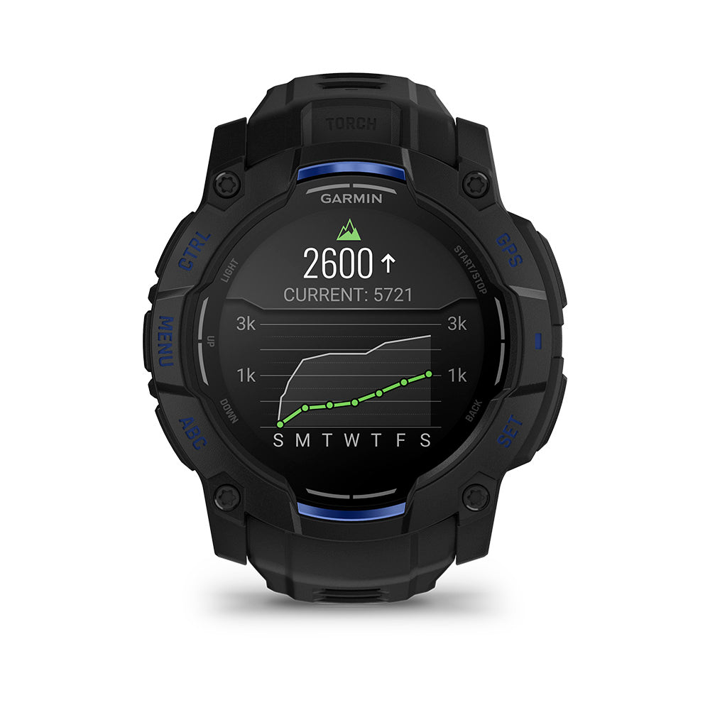 Relógio Garmin Instinct ® 3 Supernova AMOLED Preto e Azul - 50 mm