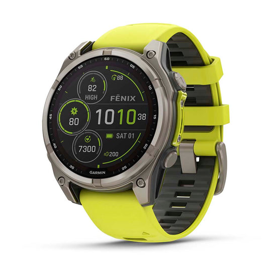 Relógio Garmin Fênix ® 8 Safira Solar Titânio e Amarelo