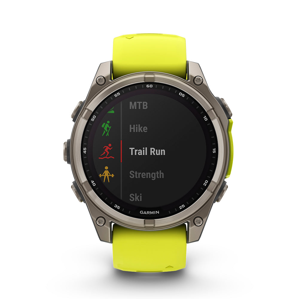 Relógio Garmin Fênix ® 8 Safira Solar Titânio e Amarelo