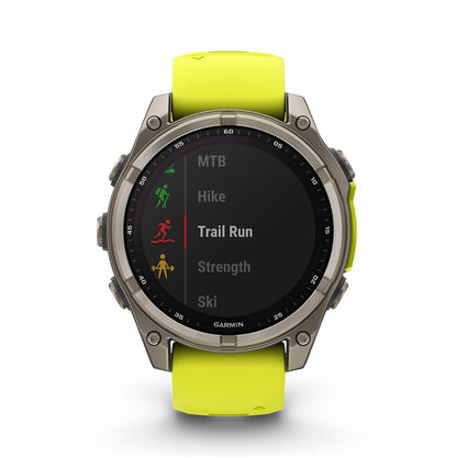 Relógio Garmin Fênix ® 8 Safira Solar Titânio e Amarelo