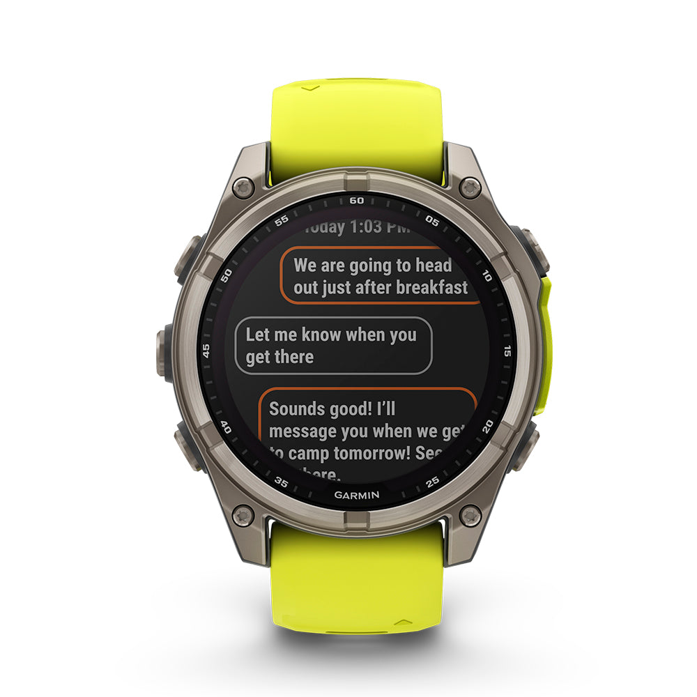 Relógio Garmin Fênix ® 8 Safira Solar Titânio e Amarelo