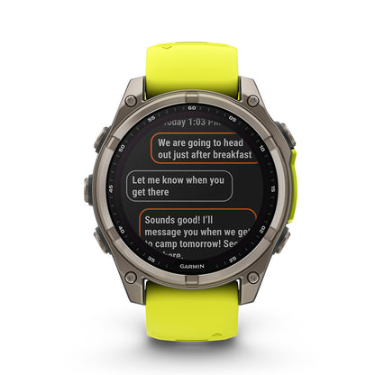 Relógio Garmin Fênix ® 8 Safira Solar Titânio e Amarelo