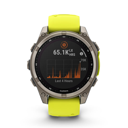 Relógio Garmin Fênix ® 8 Safira Solar Titânio e Amarelo