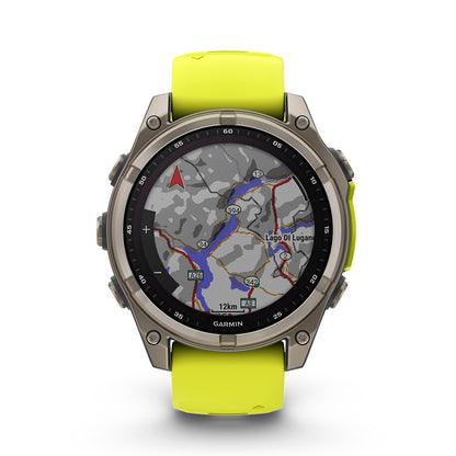 Relógio Garmin Fênix ® 8 Safira Solar Titânio e Amarelo