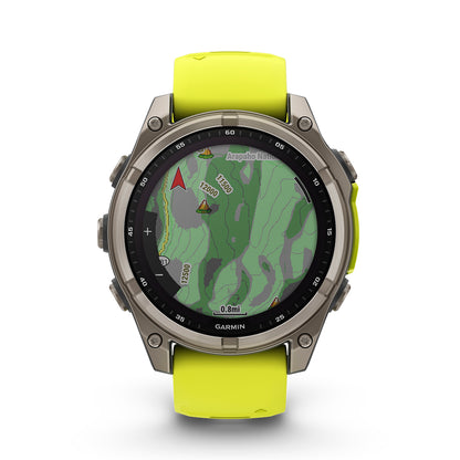 Relógio Garmin Fênix ® 8 Safira Solar Titânio e Amarelo