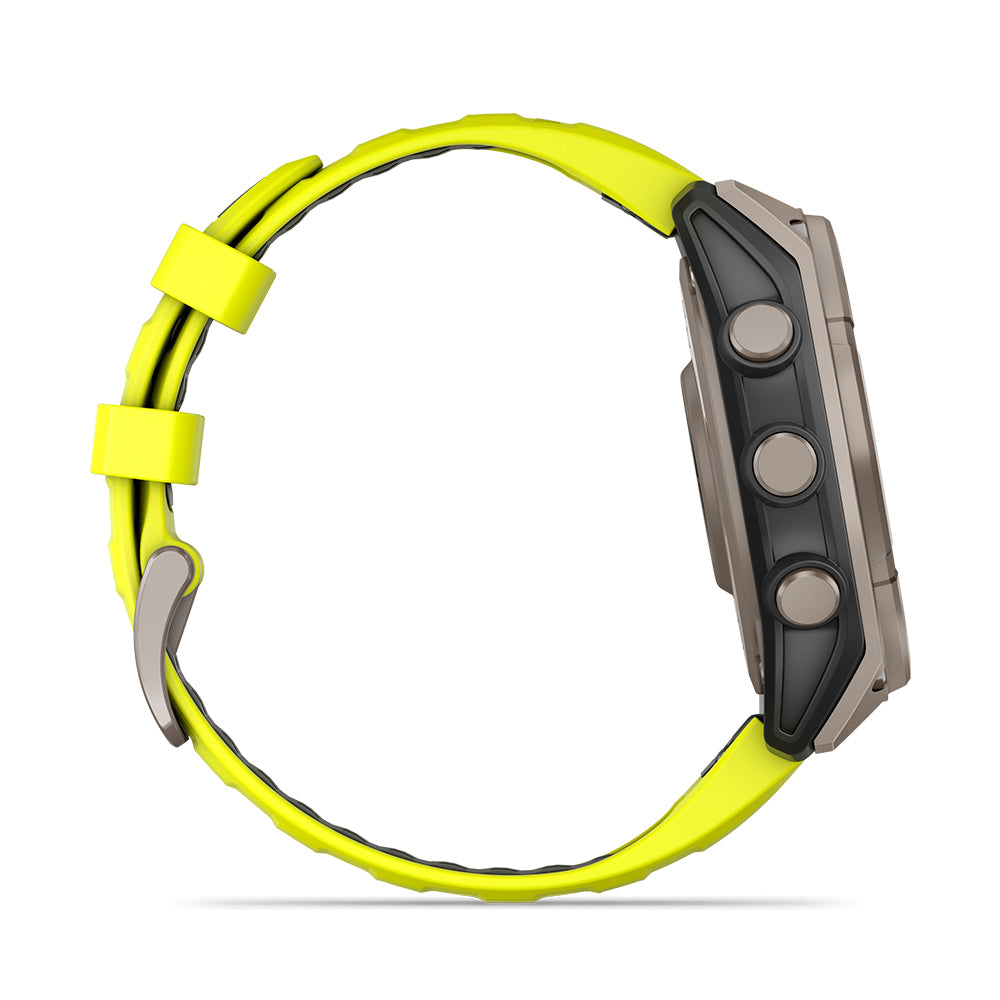 Relógio Garmin Fênix ® 8 Safira Solar Titânio e Amarelo