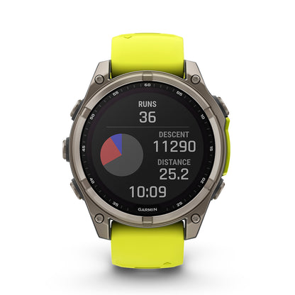 Relógio Garmin Fênix ® 8 Safira Solar Titânio e Amarelo