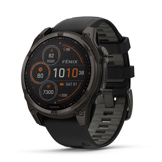 Relógio Garmin Fênix ® 8 Safira Solar Titânio Cinza Carbono e Preto
