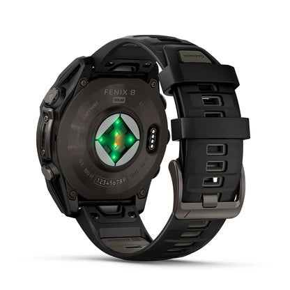 Relógio Garmin Fênix ® 8 Safira Solar Titânio Cinza Carbono e Preto