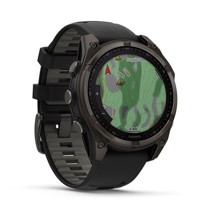 Relógio Garmin Fênix ® 8 Safira Solar Titânio Cinza Carbono e Preto
