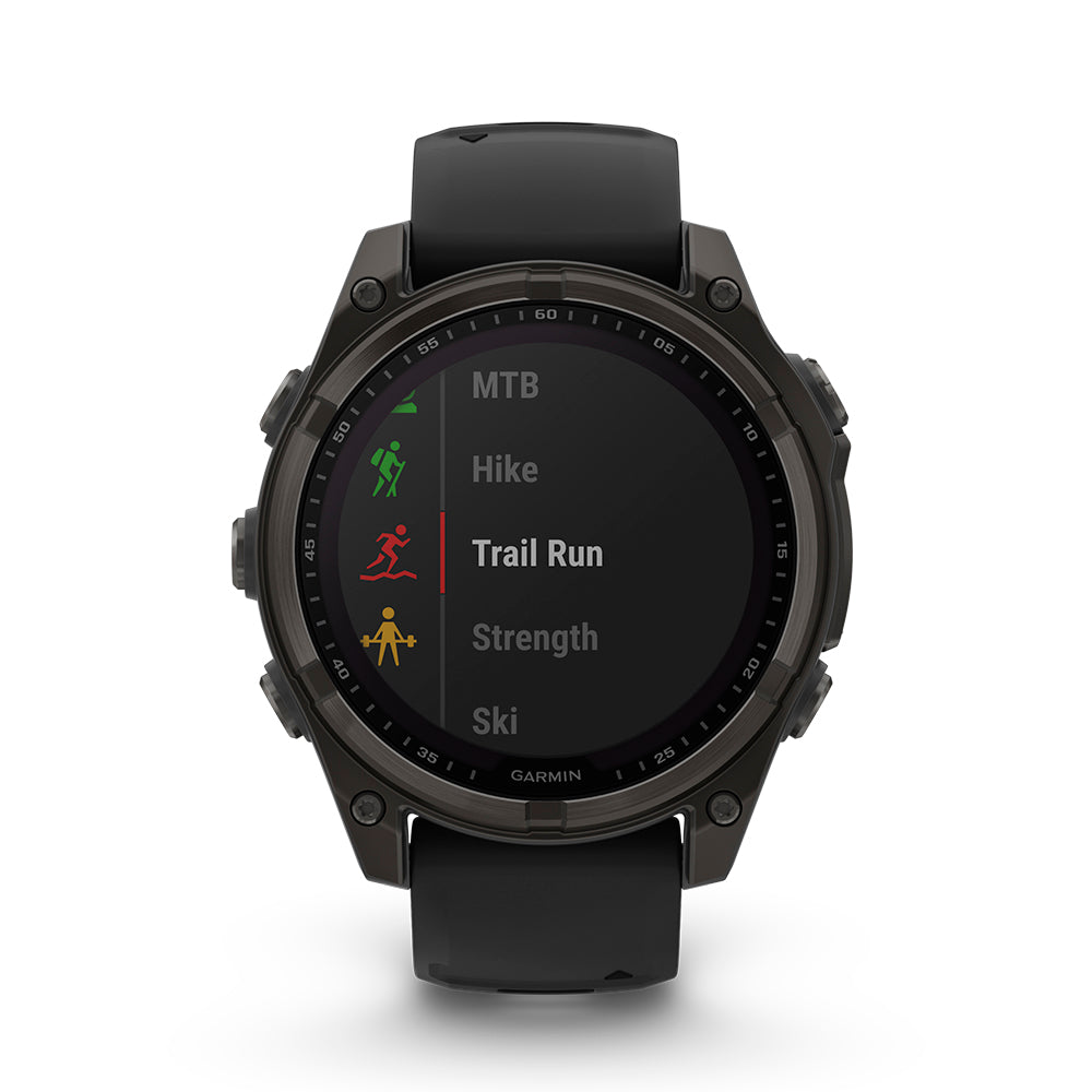 Relógio Garmin Fênix ® 8 Safira Solar Titânio Cinza Carbono e Preto