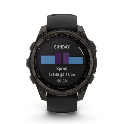 Relógio Garmin Fênix ® 8 Safira Solar Titânio Cinza Carbono e Preto