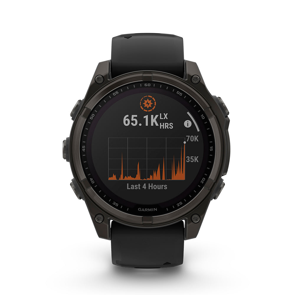 Relógio Garmin Fênix ® 8 Safira Solar Titânio Cinza Carbono e Preto