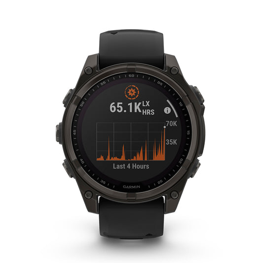 Relógio Garmin Fênix ® 8 Safira Solar Titânio Cinza Carbono e Preto