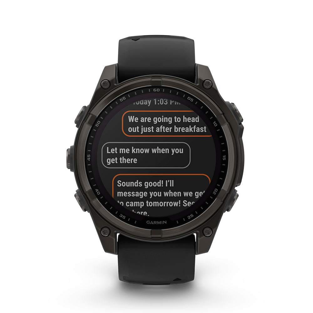 Relógio Garmin Fênix ® 8 Safira Solar Titânio Cinza Carbono e Preto