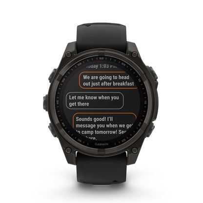 Relógio Garmin Fênix ® 8 Safira Solar Titânio Cinza Carbono e Preto