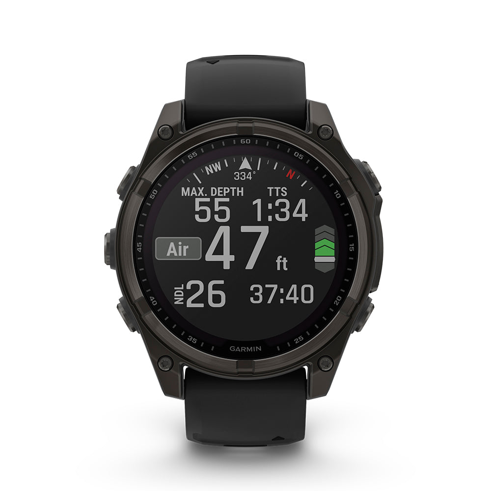 Relógio Garmin Fênix ® 8 Safira Solar Titânio Cinza Carbono e Preto