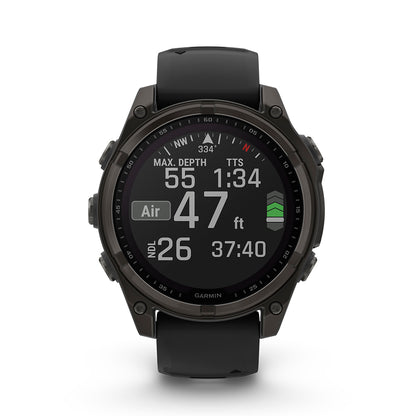 Relógio Garmin Fênix ® 8 Safira Solar Titânio Cinza Carbono e Preto