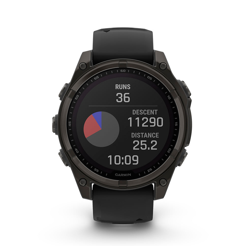 Relógio Garmin Fênix ® 8 Safira Solar Titânio Cinza Carbono e Preto