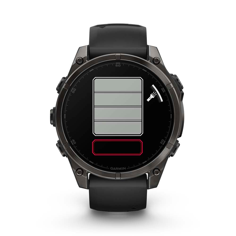 Relógio Garmin Fênix ® 8 Safira Titânio Cinza Carbono e Preto