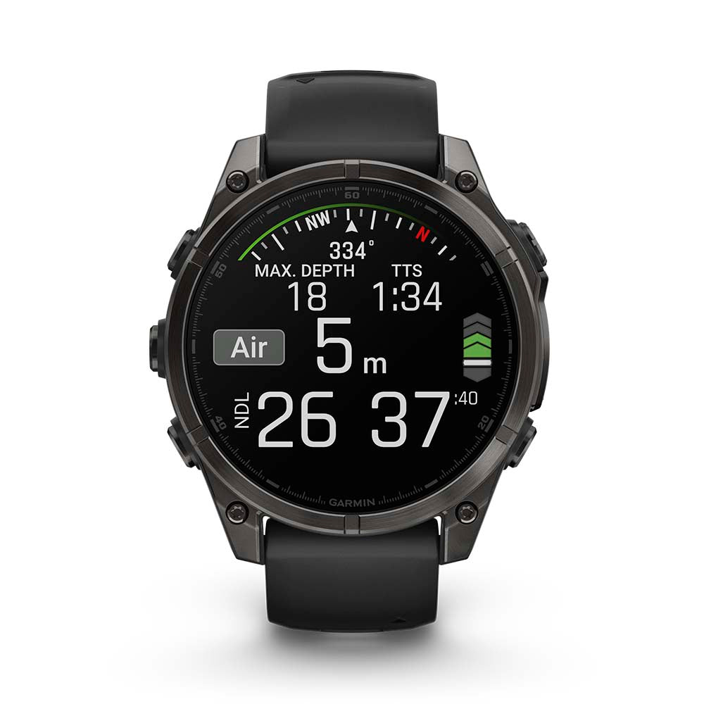 Relógio Garmin Fênix ® 8 Safira Titânio Cinza Carbono e Preto