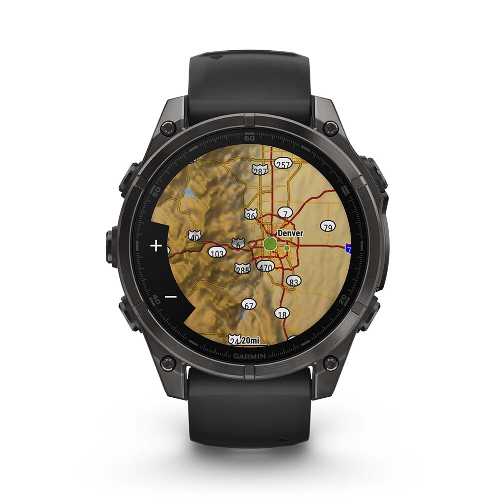 Relógio Garmin Fênix ® 8 Safira Titânio Cinza Carbono e Preto