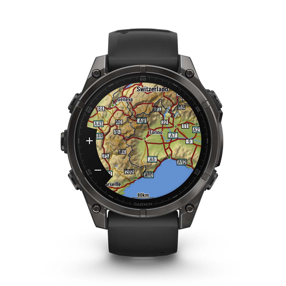 Relógio Garmin Fênix ® 8 Safira Titânio Cinza Carbono e Preto