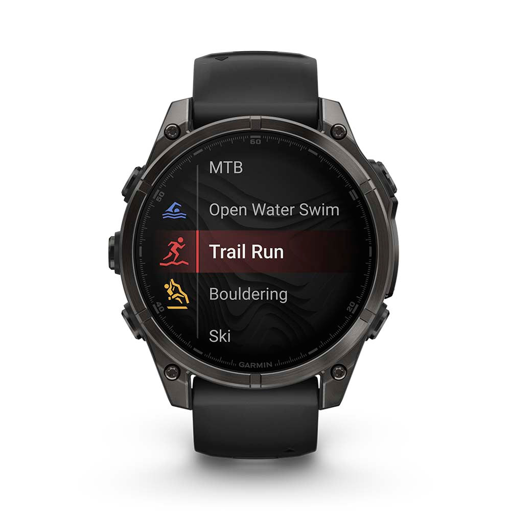 Relógio Garmin Fênix ® 8 Safira Titânio Cinza Carbono e Preto