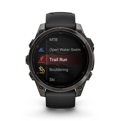 Relógio Garmin Fênix ® 8 Safira Titânio Cinza Carbono e Preto