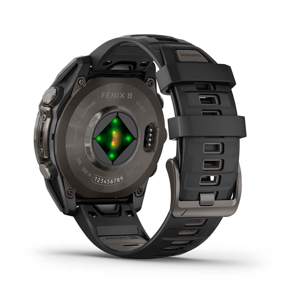 Relógio Garmin Fênix ® 8 Safira Titânio Cinza Carbono e Preto