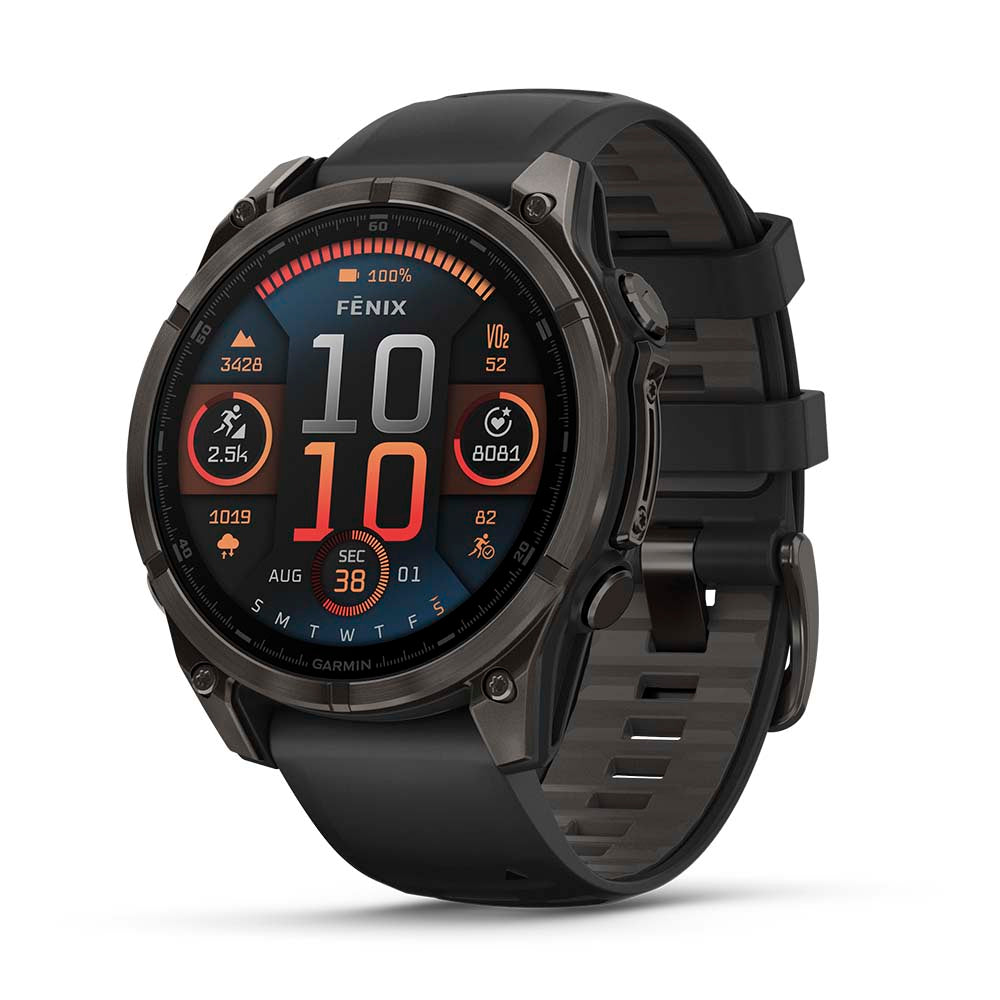 Relógio Garmin Fênix ® 8 Safira Titânio Cinza Carbono e Preto