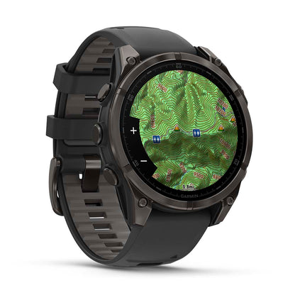 Relógio Garmin Fênix ® 8 Safira Titânio Cinza Carbono e Preto