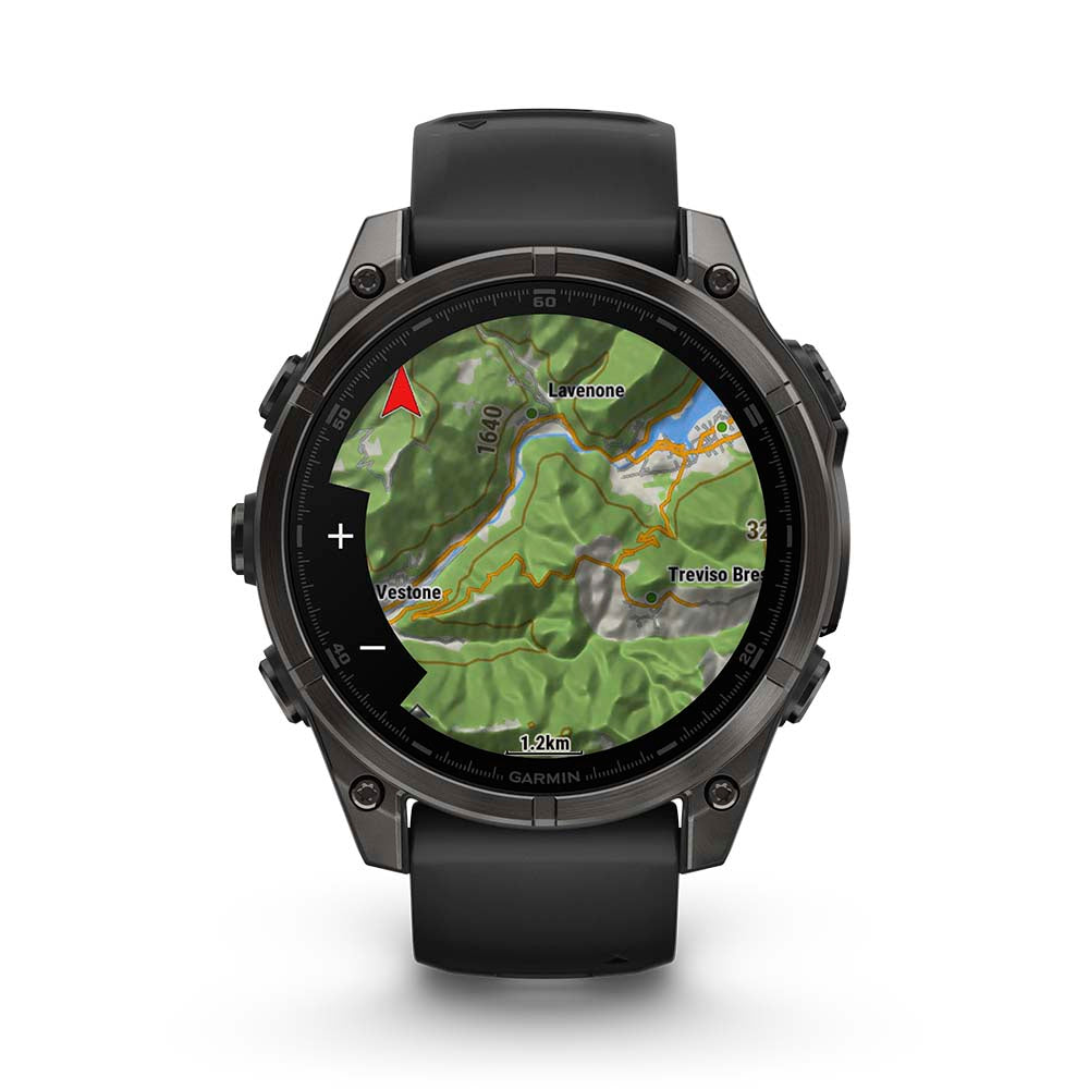 Relógio Garmin Fênix ® 8 Safira Titânio Cinza Carbono e Preto
