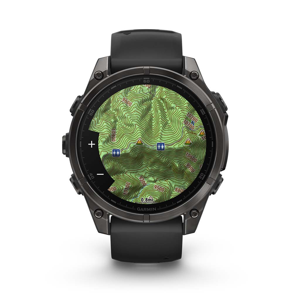 Relógio Garmin Fênix ® 8 Safira Titânio Cinza Carbono e Preto