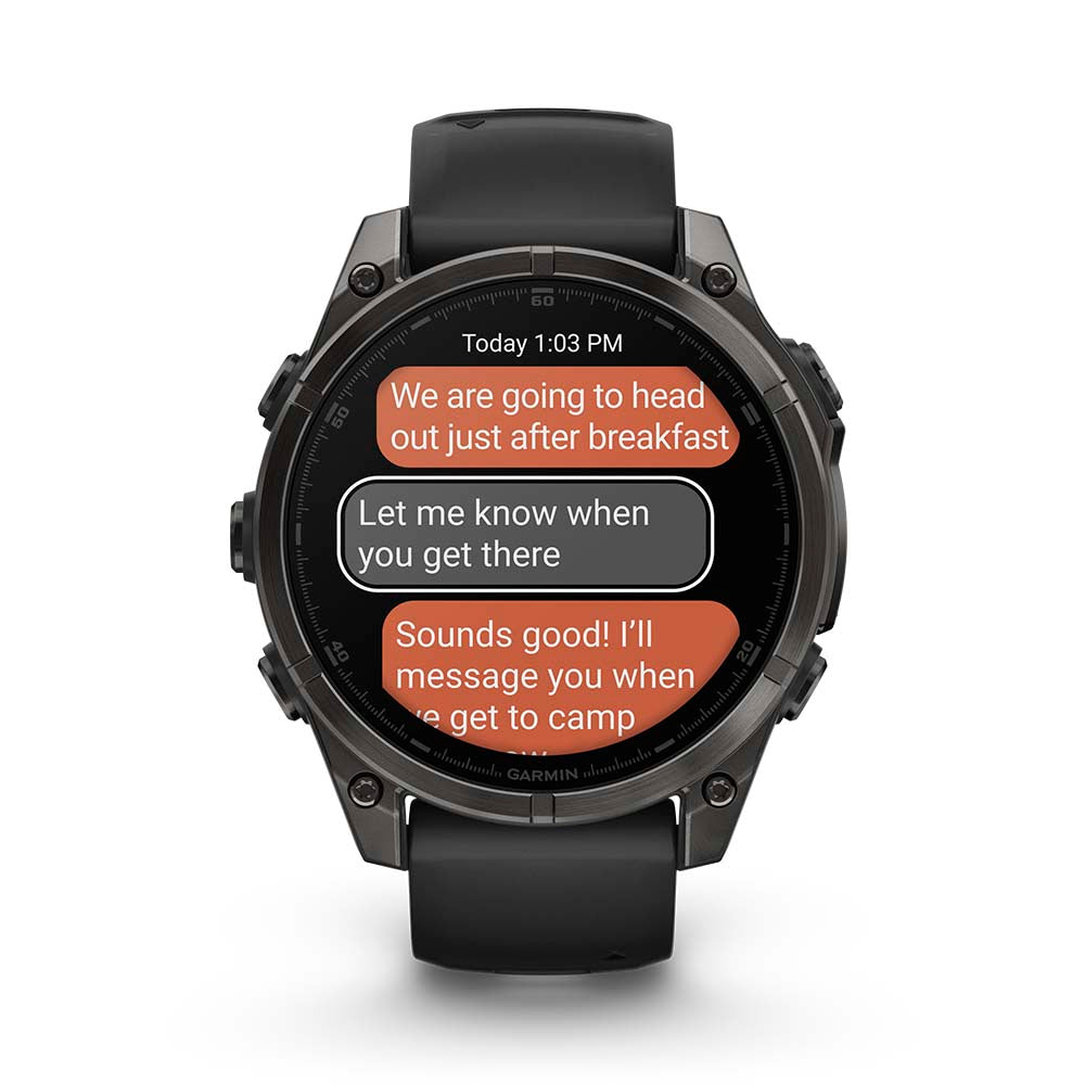 Relógio Garmin Fênix ® 8 Safira Titânio Cinza Carbono e Preto